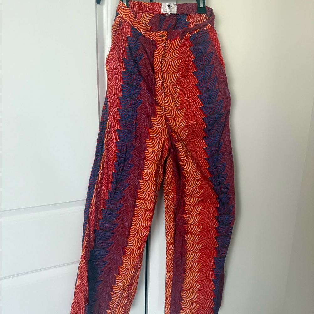 Anthropologie Sika Red and Blue Skirt